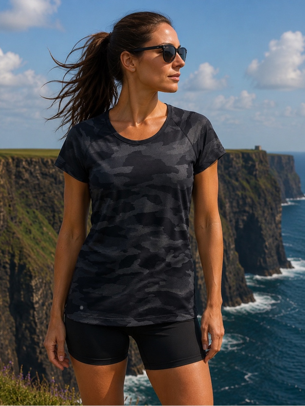 Women's Black Camouflage Tank Top